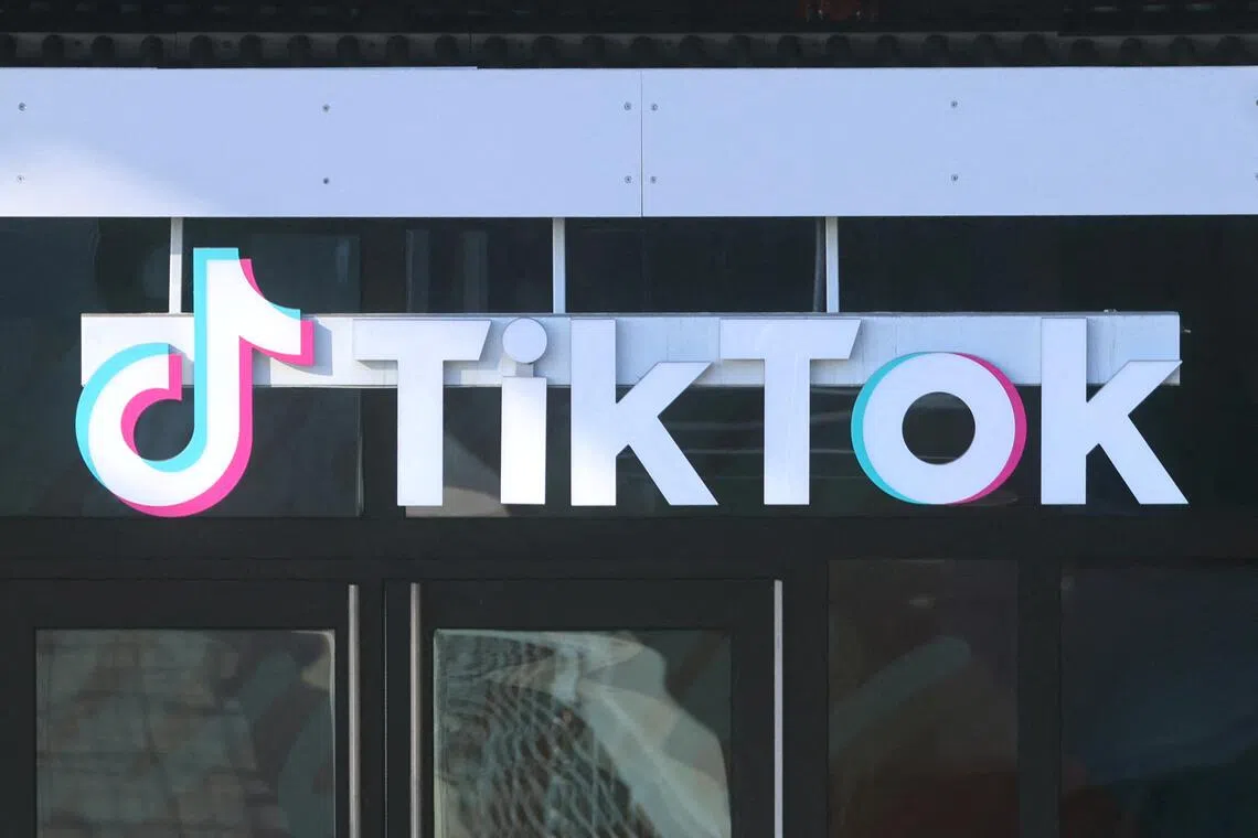 A large exterior sign for TikTok.