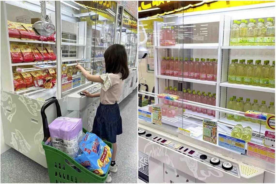 Everyday essentials like instant curry, packaged rice, and laundry detergent are now popular claw machine prizes.