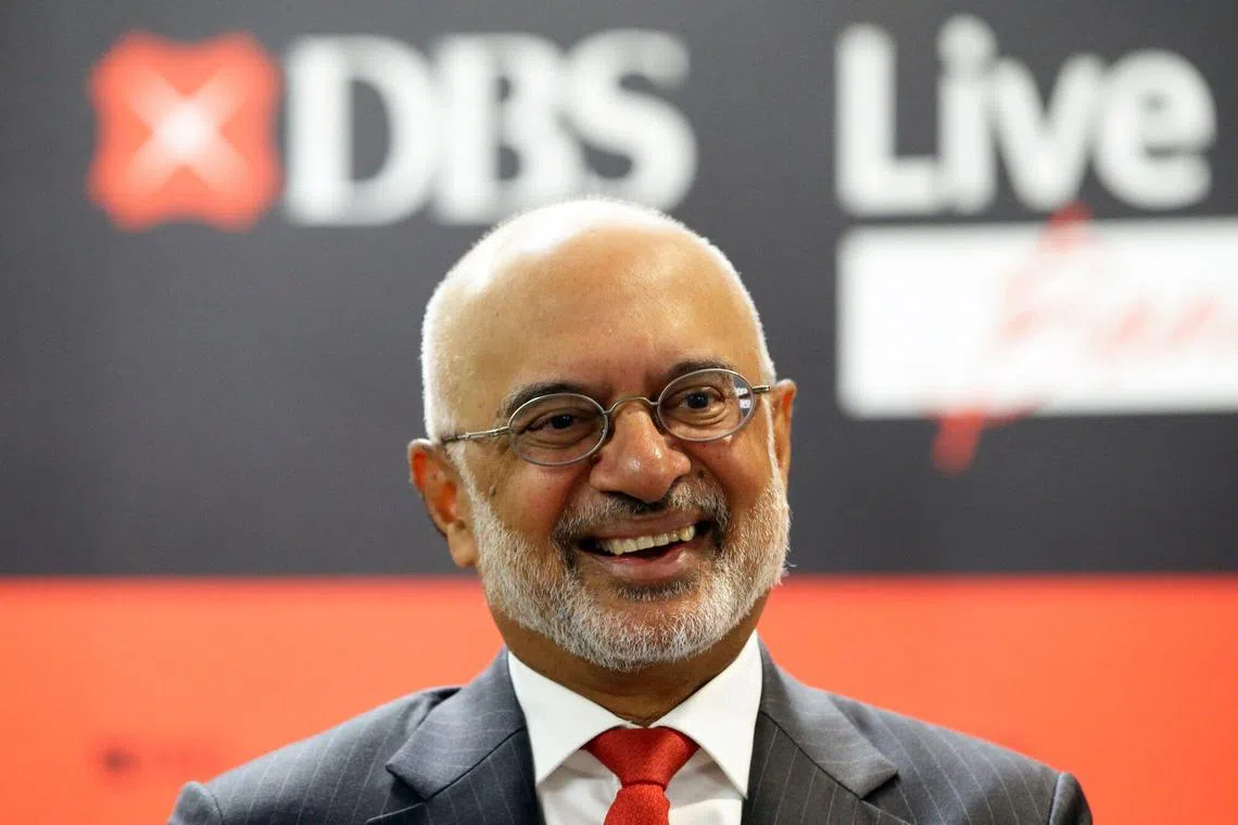 DBS CEO Piyush Gupta still owns 2,185,721 or 0.085 per cent of the ordinary shares in DBS, under a trust arrangement.