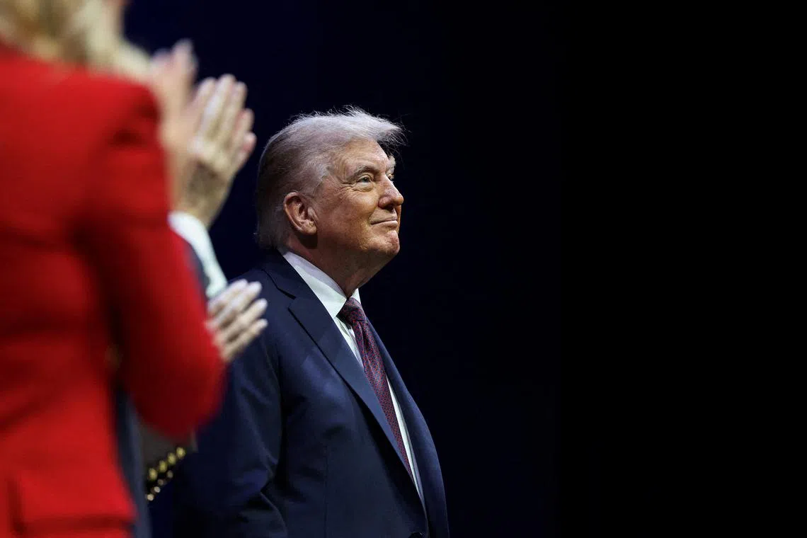 U.S. President Donald Trump attends an event to deliver remarks to the White House Religious Liberty Commission at the Museum of the Bible, in Washington, D.C., U.S., September 8, 2025. REUTERS/Evelyn Hockstein/File Photo