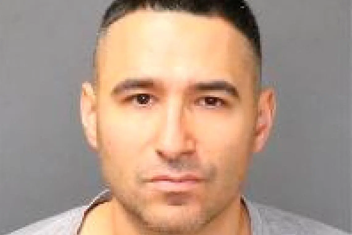 FILE PHOTO: Solomon Pena poses for a jail booking photograph after his arrest by the Albuquerque Police Department in Albuquerque, New Mexico, U.S. January 17, 2023.  Metropolitan Detention Center/Handout via REUTERS/File Photo