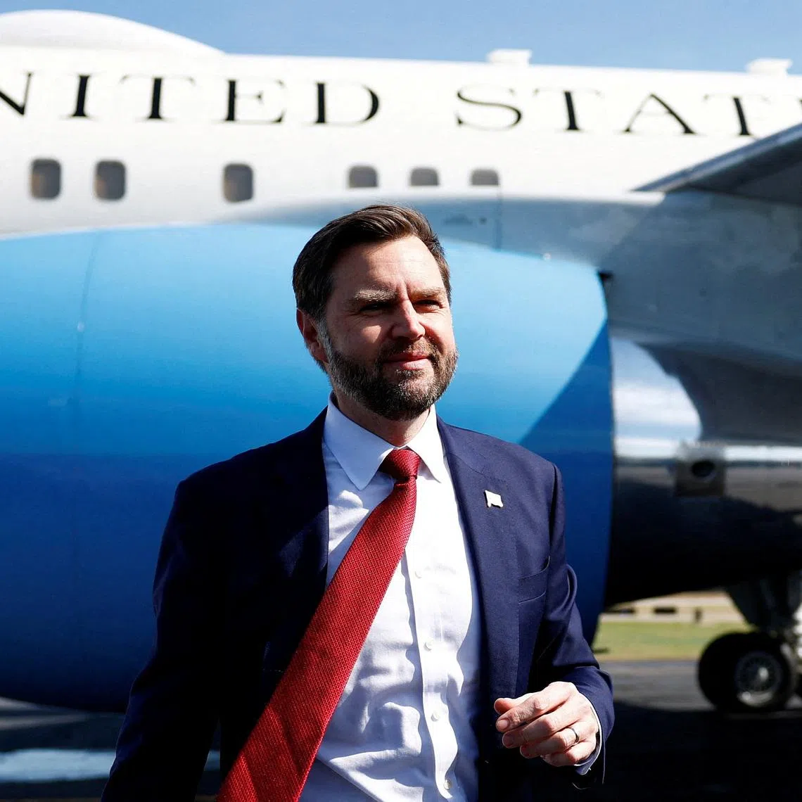 FILE PHOTO: U.S. Vice President JD Vance prepares to board Air Force Two en route to Washington, D.C., at Rocky Mount-Wilson Regional Airport, in Elm City, North Carolina. U.S., March 13, 2026. Kent Nishimura/Pool via REUTERS/File Photo
