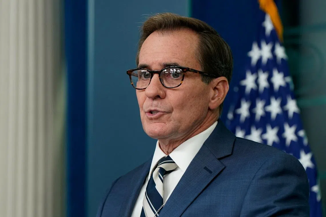FILE PHOTO: White House National Security Communications Advisor John Kirby speaks during a press briefing at the White House in Washington, U.S., July 25, 2024. REUTERS/Elizabeth Frantz/File Photo