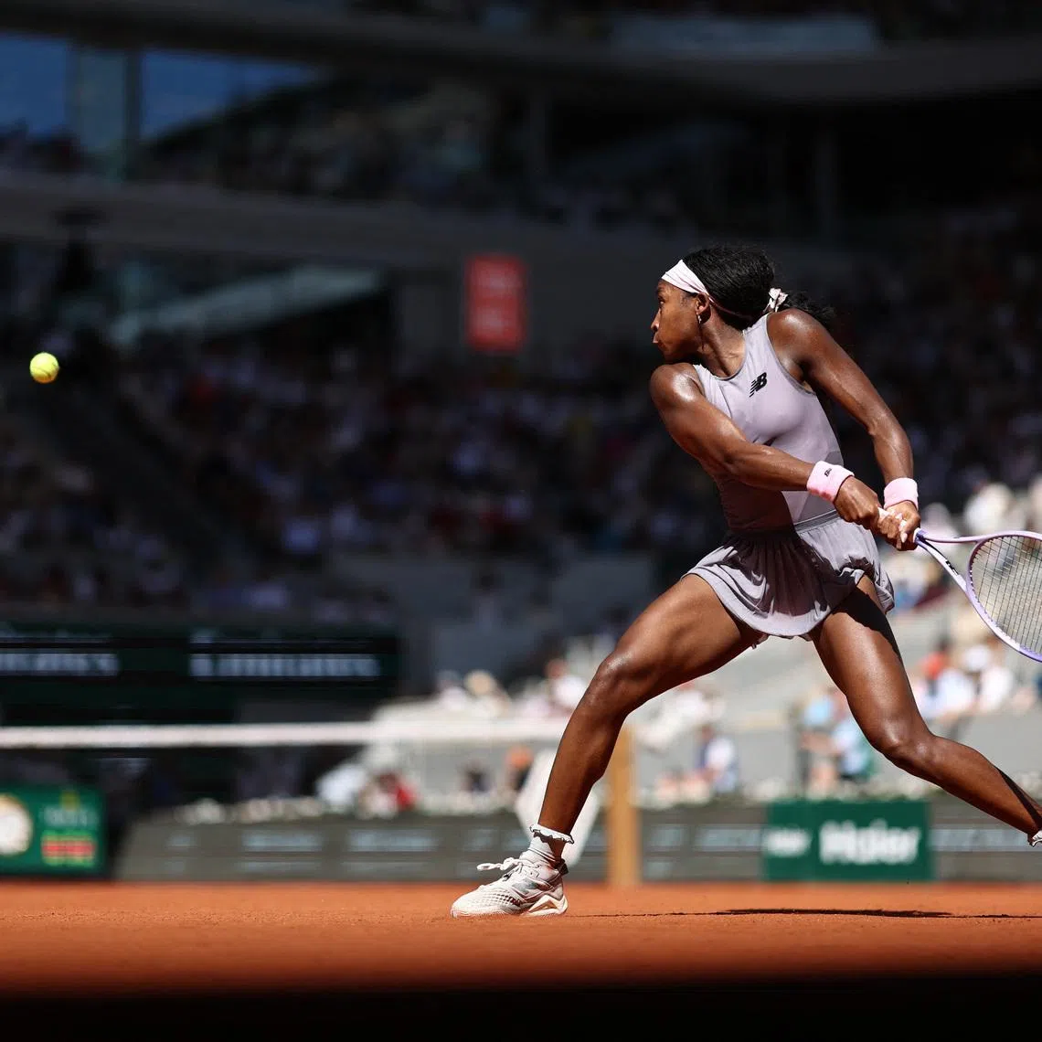 Tennis - French Open - Roland Garros, Paris, France - May 26, 2026 Coco Gauff of the U.S. in action during her first round match against Taylor Townsend of the U.S. REUTERS/Stephane Mahe