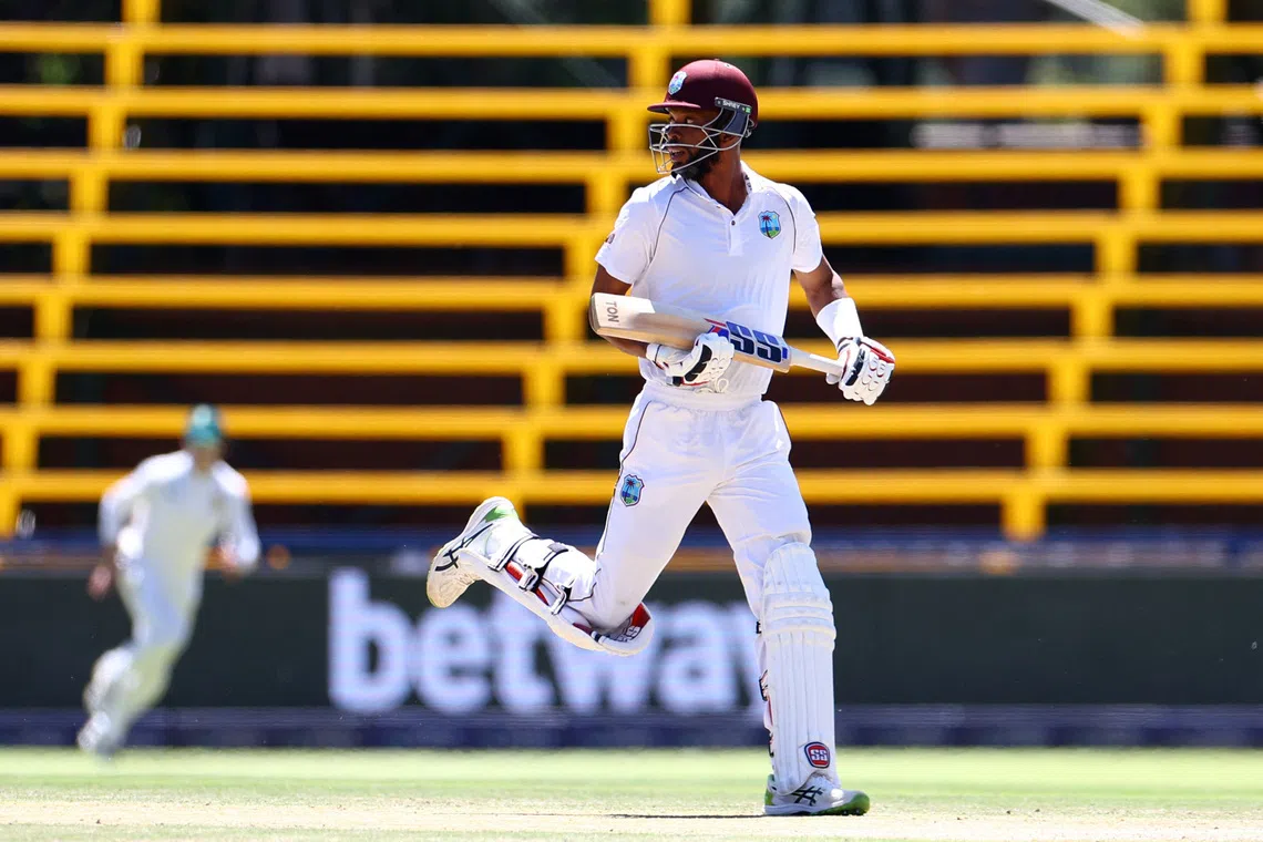 Cricket - Second Test - South Africa v West Indies - Wanderers Stadium, Johannesburg, South Africa - March 9, 2023 West Indies' Roston Chase in action REUTERS/Siphiwe Sibeko