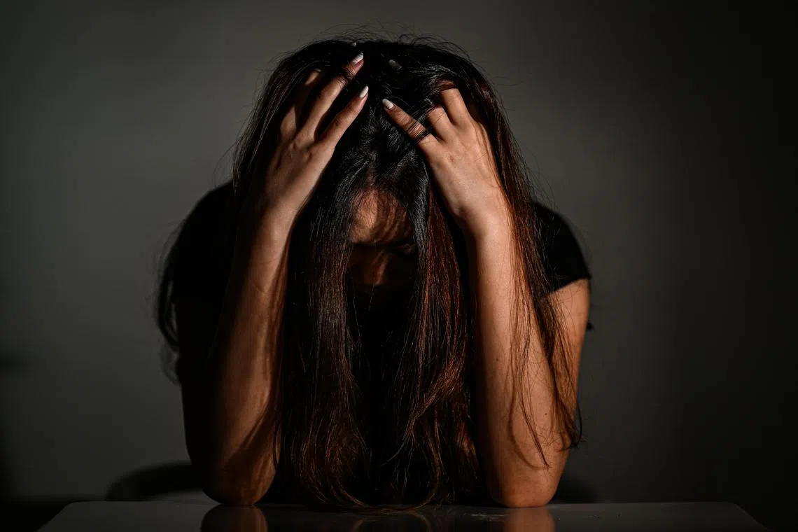 ST20221004-202206175028-Lim Yaohui-pixgeneric/
Photo illustration of a person having stress at work or studies on Oct 04, 2022.
Can be used for stories on stress, mental, health, wellness, life, emotion, emotional, support, heathcare, psychological, social well-being, kindness, respect, doctor, hospital and care.
(ST PHOTO: LIM YAOHUI)