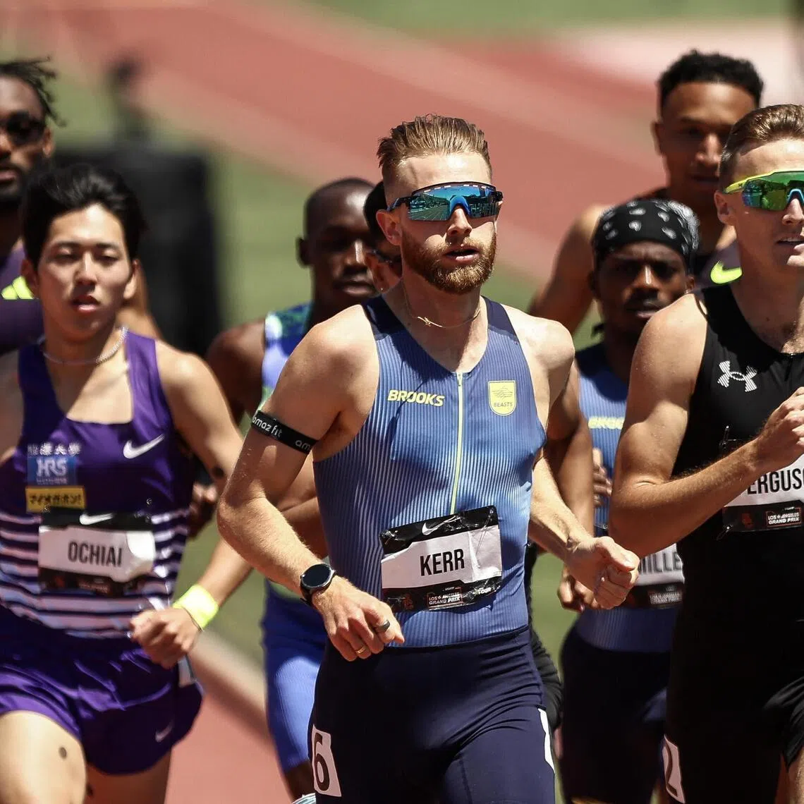 LOS ANGELES, CALIFORNIA - JUNE 14: Josh Kerr of Great Britain competes in the 800m during the USATF LA Grand Prix at Allyson Felix Field at Katherine B. Loker Stadium on June 14, 2026 in Los Angeles, California.   Meg Oliphant/Getty Images/AFP (Photo by Meg Oliphant / GETTY IMAGES NORTH AMERICA / Getty Images via AFP)