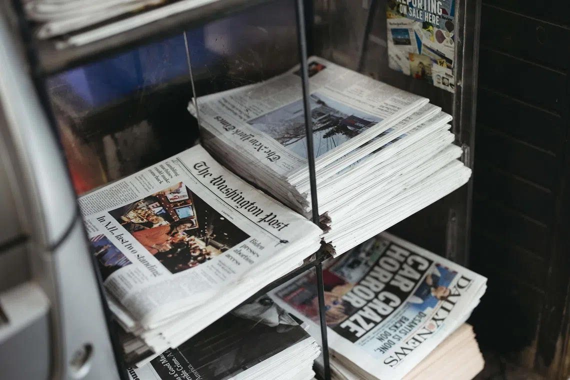 A newsstand at Casa Magazines, in the Soho neighborhood of Manhattan on Jan. 23, 2024. Even by the standards of a news business whose fortunes have plummeted in the digital age, the last few weeks have been especially grim for American journalism. (Ahmed Gaber/The New York Times)