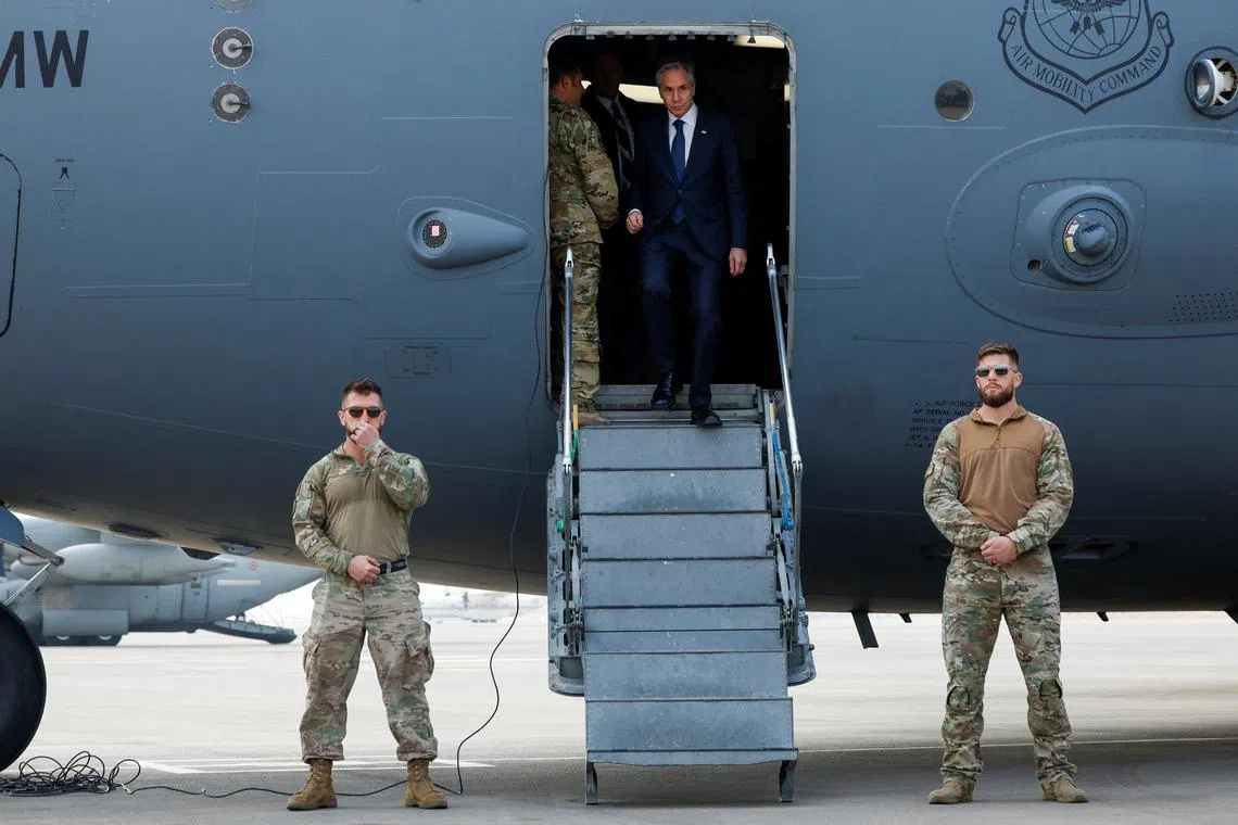 US Secretary of State Antony Blinken arriving in Cairo on Jan 11.