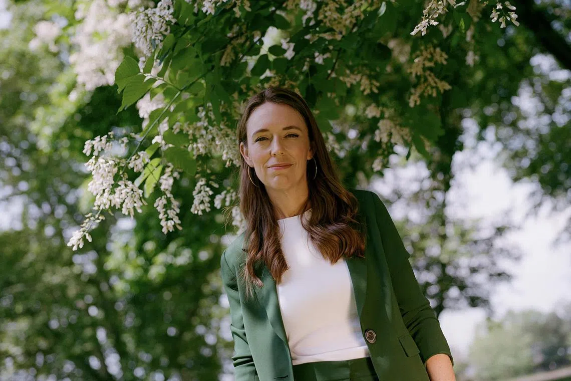 Jacinda Ardern at Harvard University’s campus in Cambridge, Massachusetts., on May 31. Since she resigned as prime minister of New Zealand, Ardern got married, temporarily relocated to the United States and began a fellowship at Harvard University.