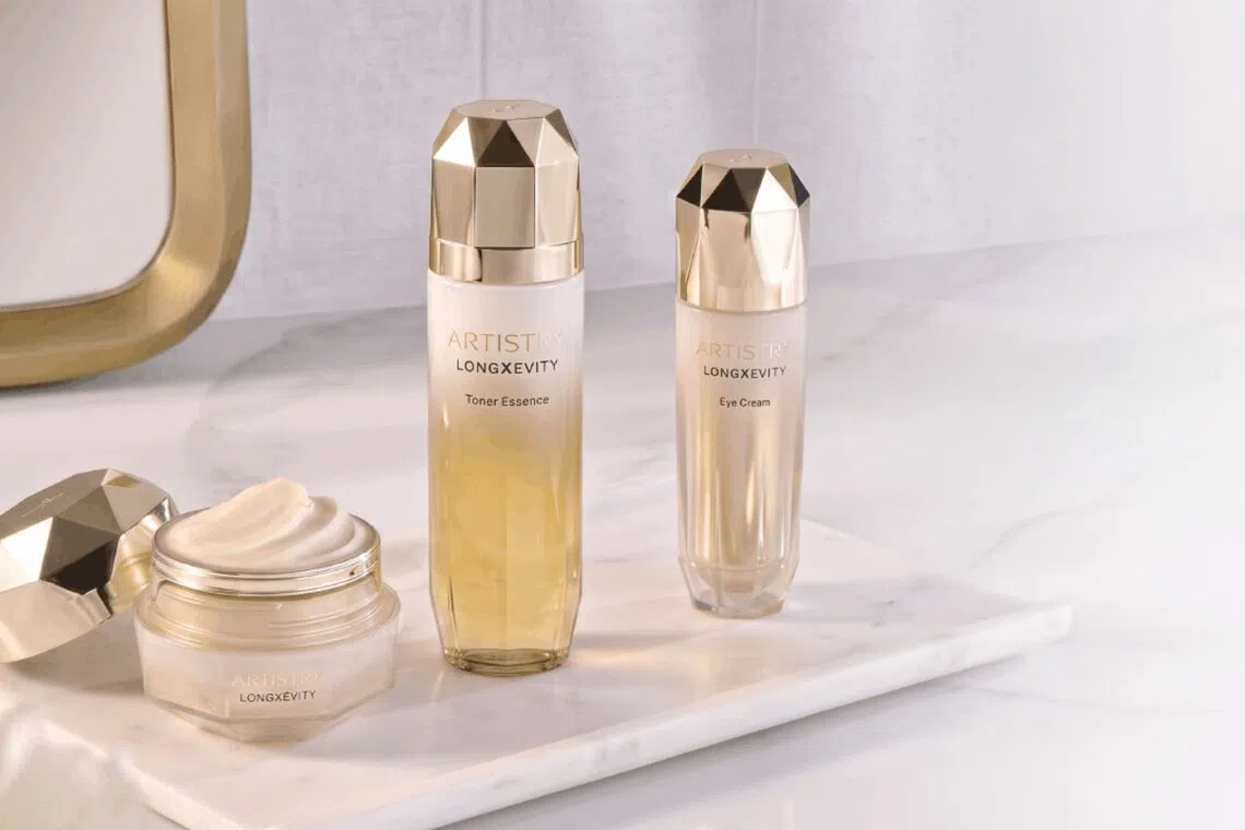 Amway Artistry LongXevity skincare range includes moisturisers, an eye cream and toner essence, ageing, cellular health, healthy lifestyle