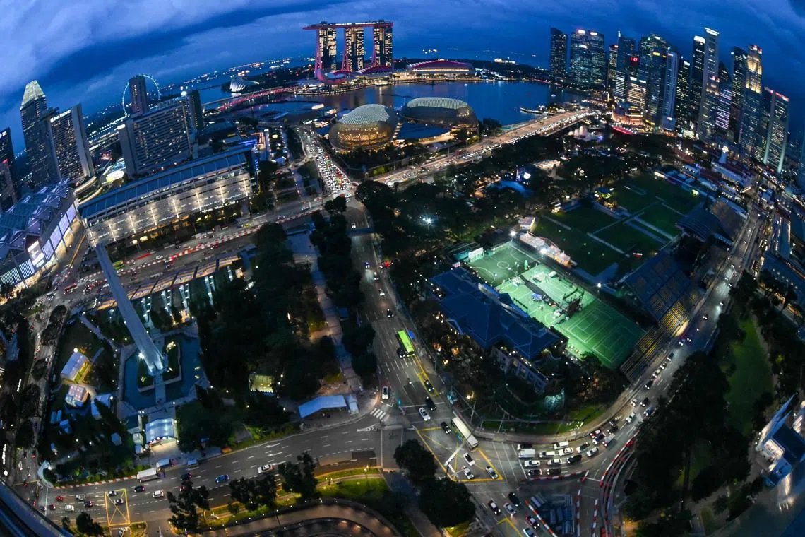 An aerial photo on Sept 17 showing the Marina Bay Street Circuit for the Singapore Grand Prix night race.