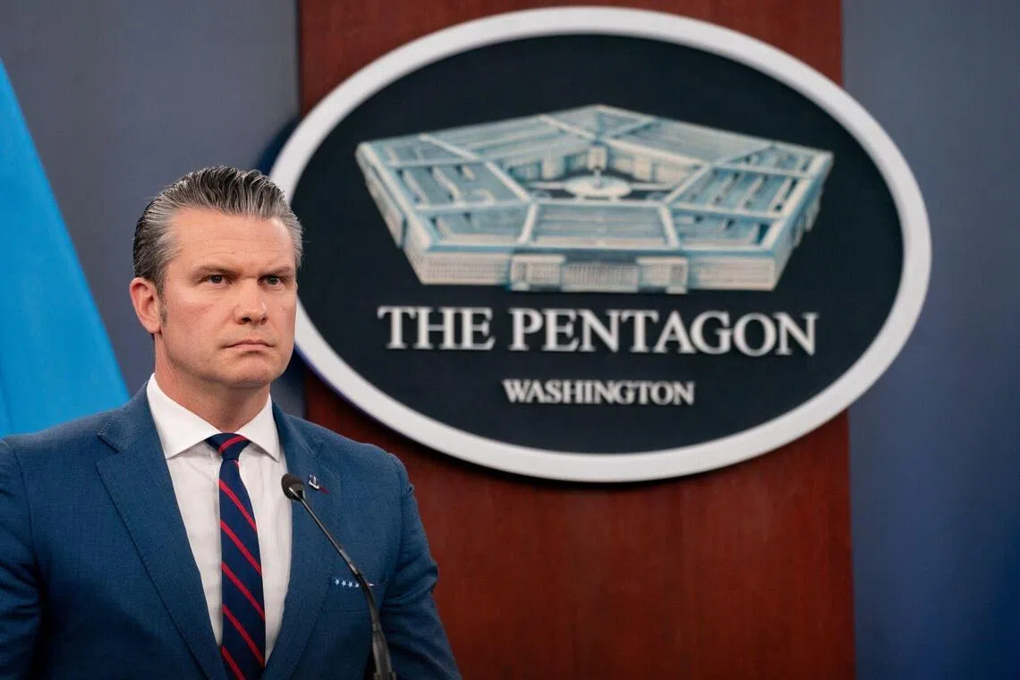 US Defence Secretary Pete Hegseth during a news conference at the Pentagon in Arlington, Virginia, US, on March 2, 2026. 