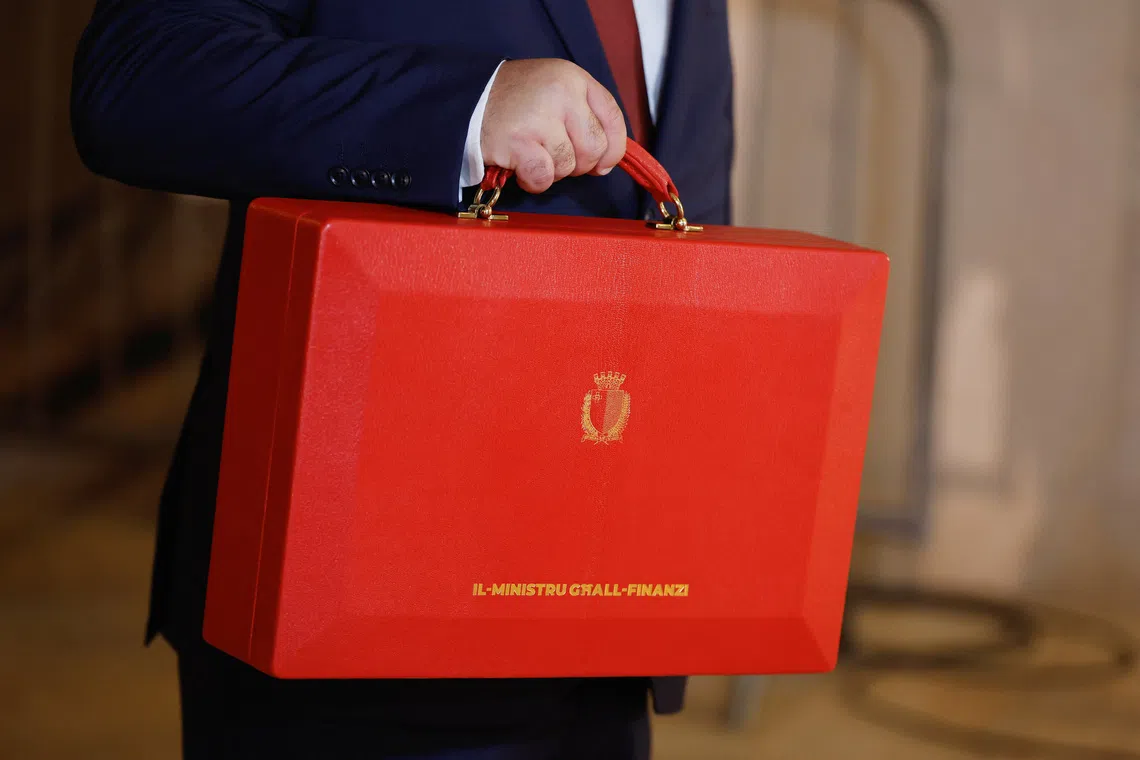 Malta's Finance Minister Clyde Caruana arrives to present the government's 2026 budget speech at Parliament House in Valletta, Malta, October 27, 2025. REUTERS/Darrin Zammit Lupi