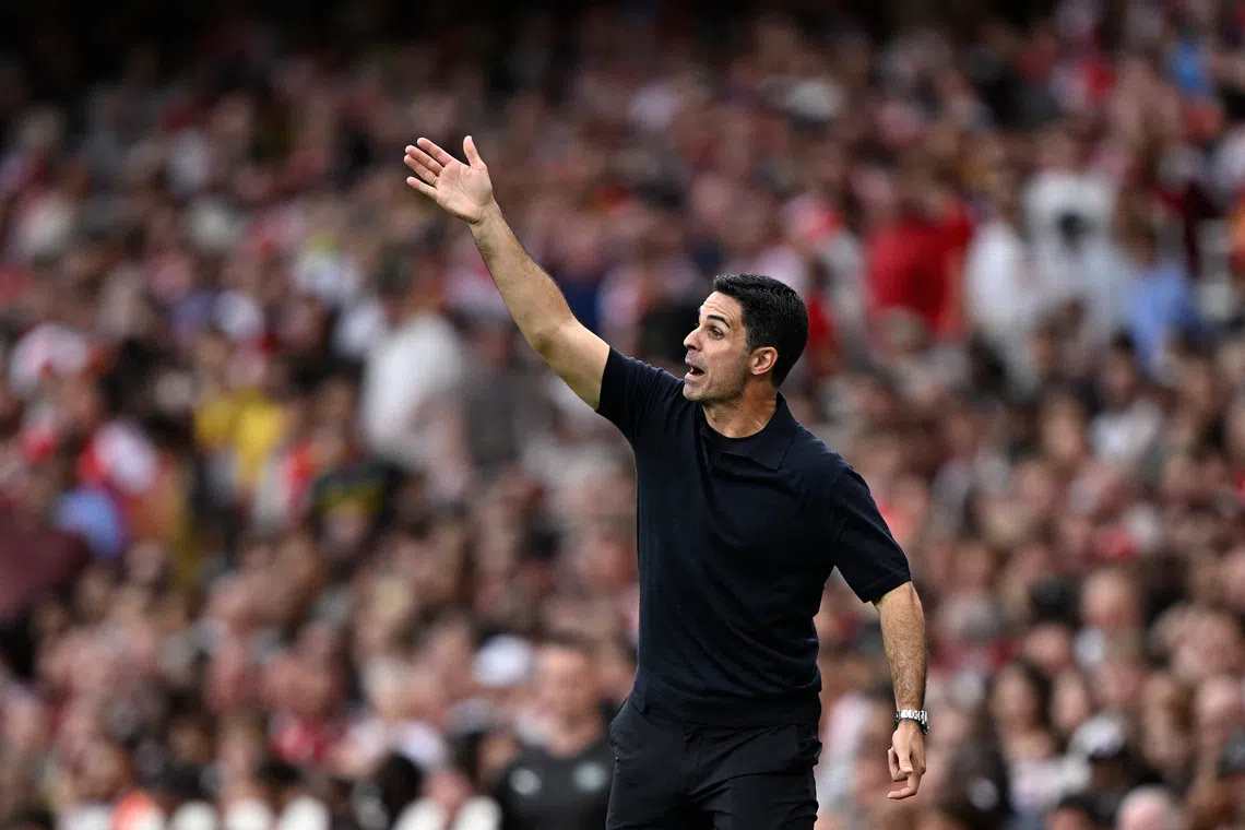 Arsenal manager Mikel Arteta reacting during their game against Chelsea on Sept 6.