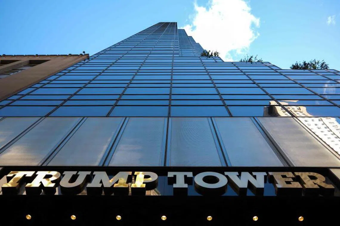 A view of Trump Tower on Fifth Avenue in New York City on November 12, 2024. His business is booming in India, but his golf courses have been vandalized in Ireland and Scotland, and he has had business setbacks in Indonesia: two months after his frenetic return to the White House, Donald Trump's brand has had mixed success worldwide. (Photo by Charly TRIBALLEAU / AFP)