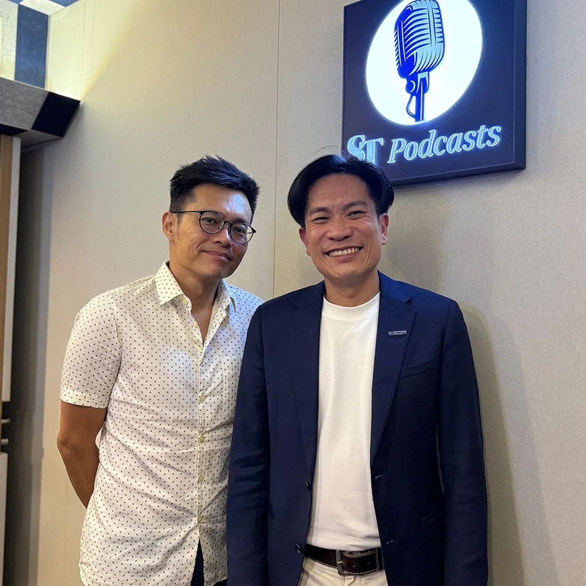 Managing director of BYD Singapore and the Philippine Mr James Ng with ST senior transport correspondent Lee Nian Tjoe in the ST podcast studio.