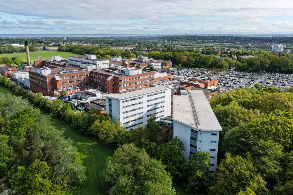 This aerial image shows a general view of Arrowe Park Hospital, where British nationals who were repatriated after being exposed to a hantavirus aboard an Atlantic expedition cruise ship are quarantined.