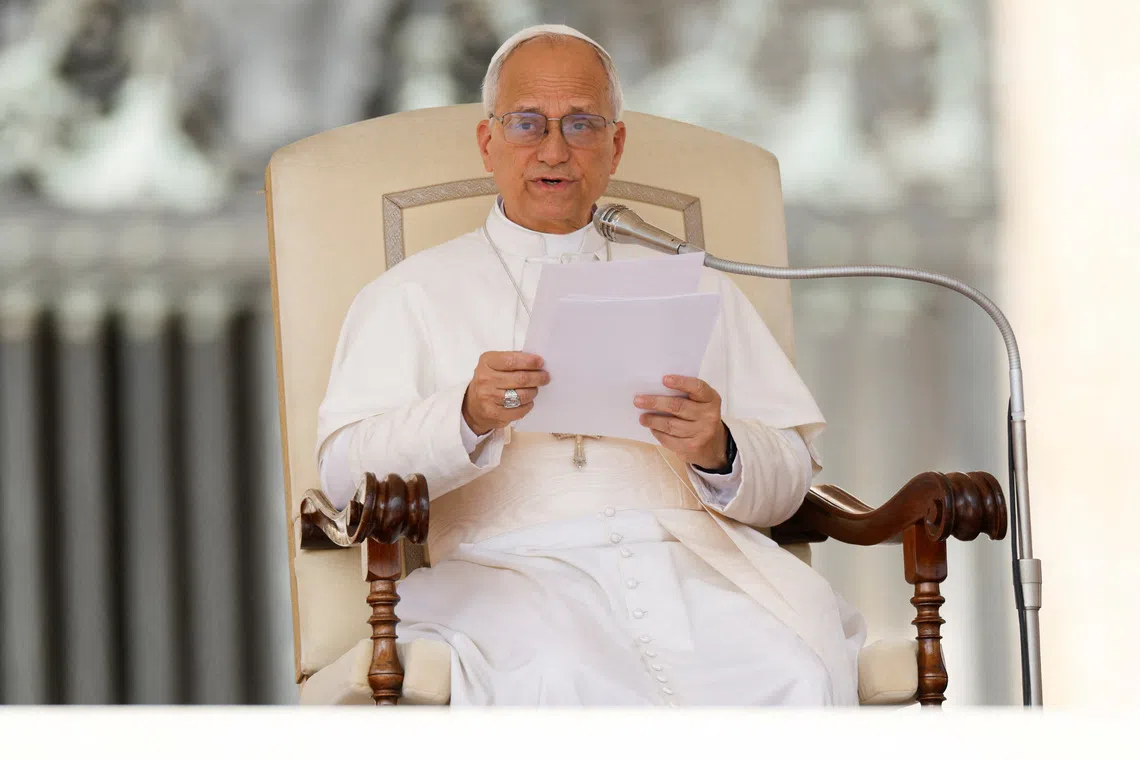 Pope Leo XIV holds a general audience in St. Peter's Square at the Vatican, September 17, 2025. REUTERS/Remo Casilli