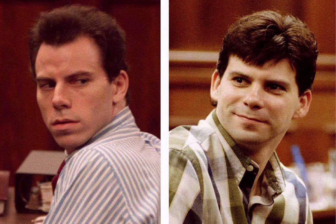 FILE PHOTO: Undated file combo image of brothers Erik (L) and Lyle Menendez who were convicted March 20, 1996 of the first degree murder of their wealthy Beverly Hills parents. The brothers were sentenced to life imprisonment. REUTERS/HO  SN/File Photo