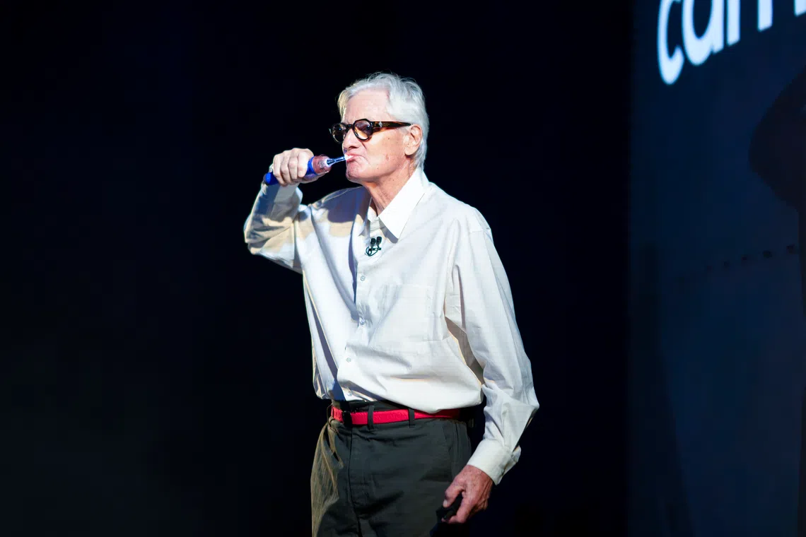 Dyson founder James Dyson at the CameraJet’s global launch in Paris on Sept 1.