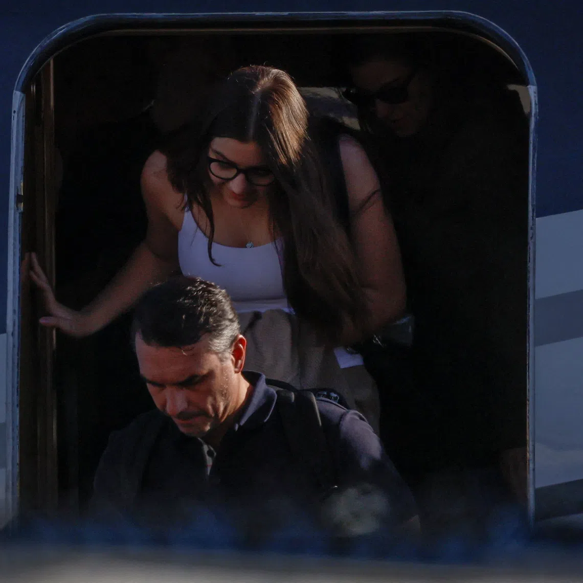 Brazilian Senator Flavio Bolsonaro disembarks from a plane after arriving at Opa-locka Executive Airport near Miami, Florida, US, October 28, 2026. REUTERS/Eva Marie Uzcategui     TPX IMAGES OF THE DAY