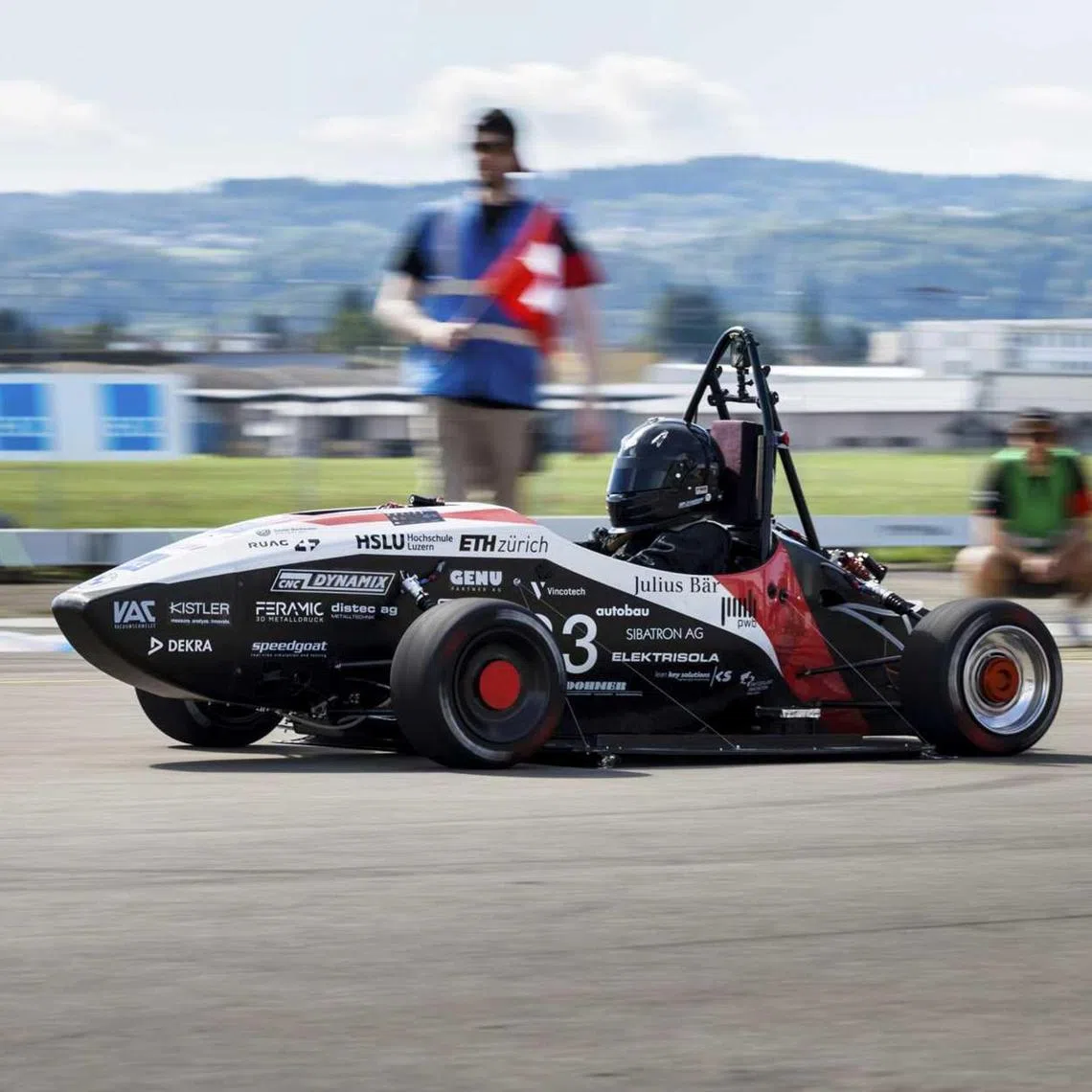 Gone in under 1 seconds: Record set by a car built by students at a Swiss university. 