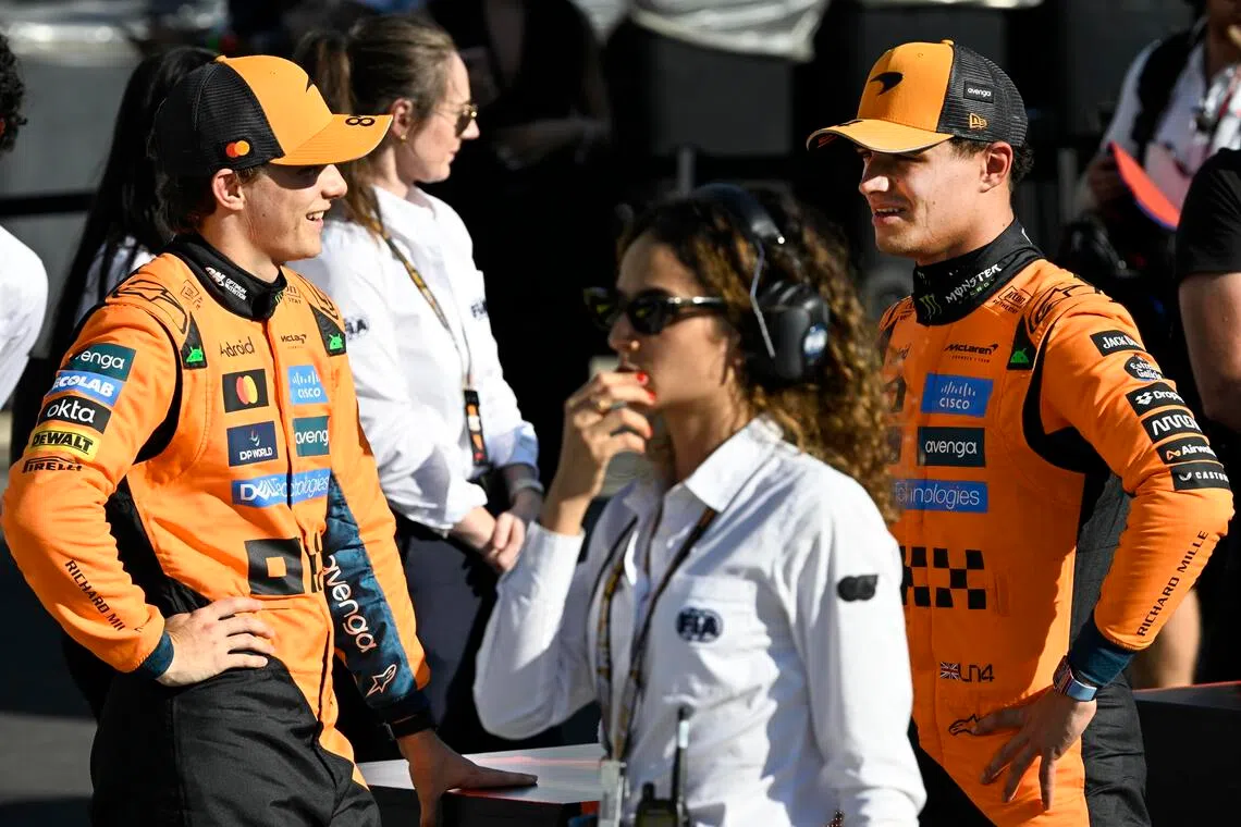 Oscar Piastri (left) and Lando Norris are already on the brink of wrapping up McLaren’s 10th team title with seven races to spare.