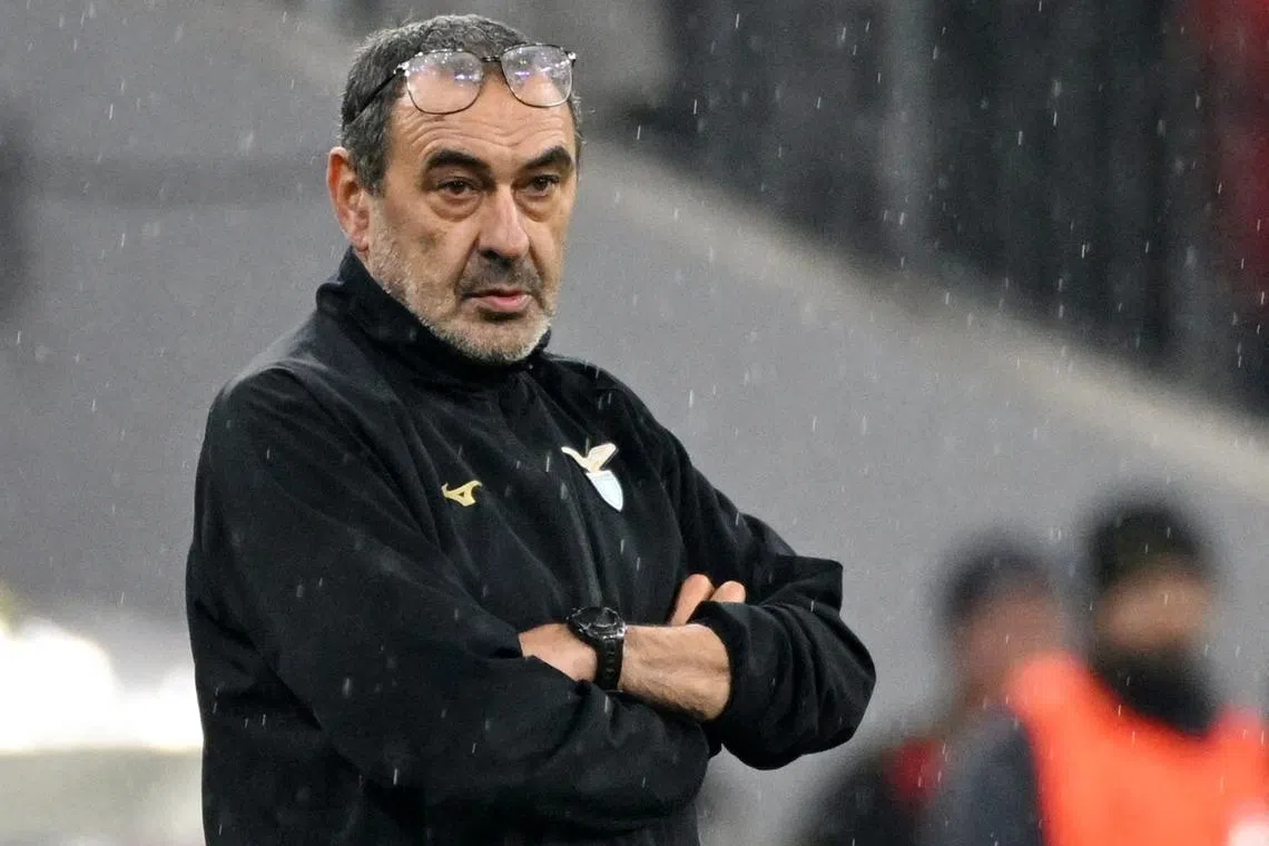 Soccer Football - Champions League - Round of 16 - Second Leg - Bayern Munich v Lazio - Allianz Arena, Munich, Germany - March 5, 2024 Lazio coach Maurizio Sarri REUTERS/Angelika Warmuth/File Photo