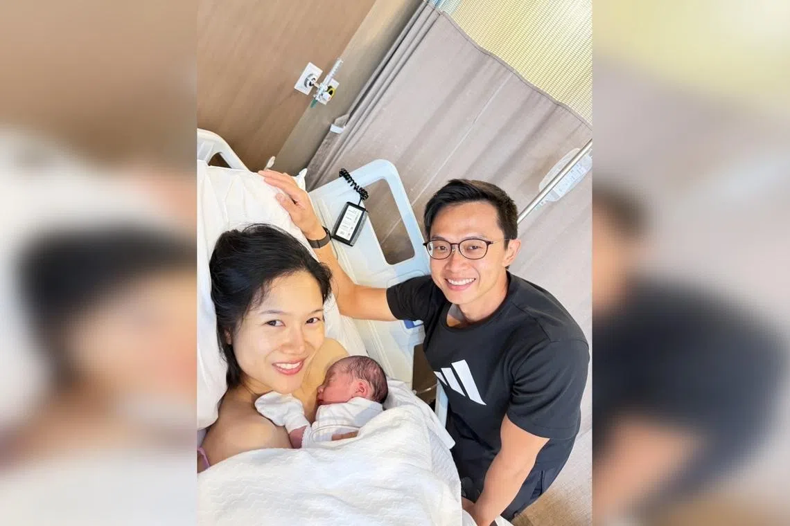 Gavin Lee and his wife with their son Jude Kawin Lee, who was born on May 30.