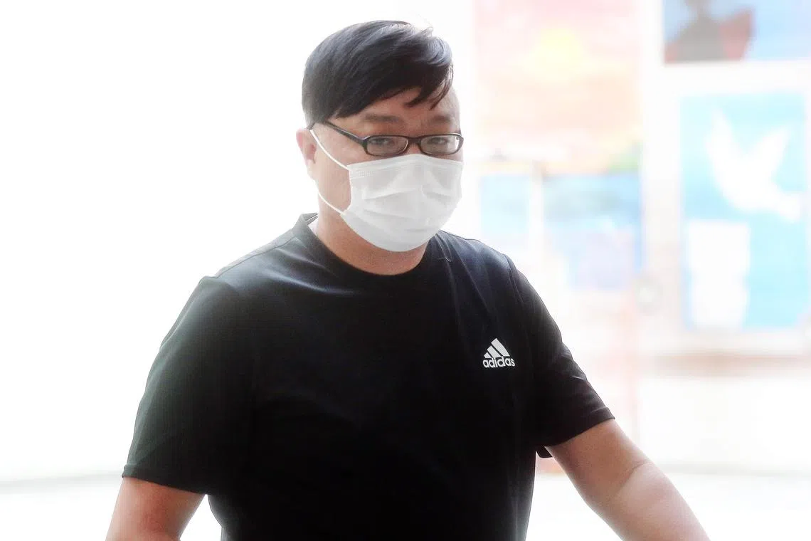 Leong Poh Keong leaving the State Courts on Dec 7, 2022.