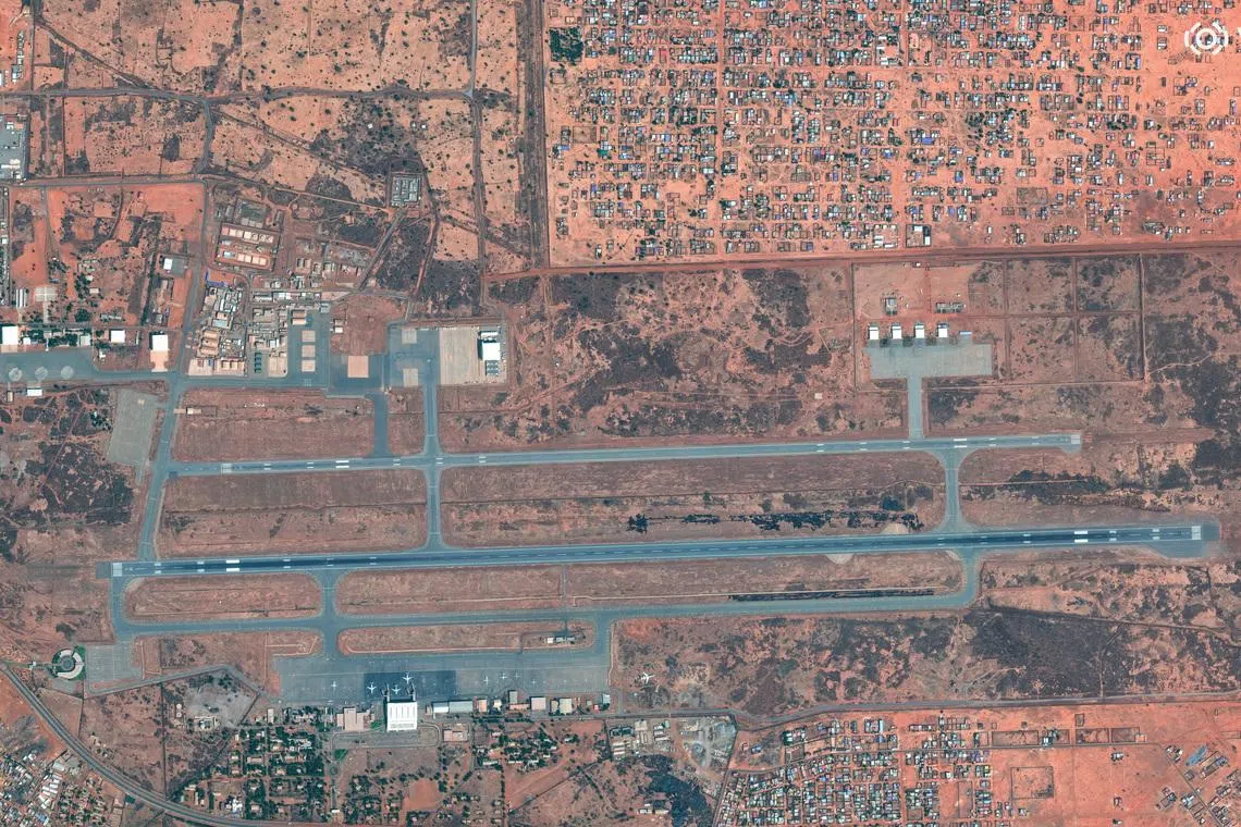 A satellite image shows Diori Hamani International Airport and military bases after gunfire and explosions, in Niamey, Niger, January 29, 2026.  ©2026 Vantor/Handout via REUTERS