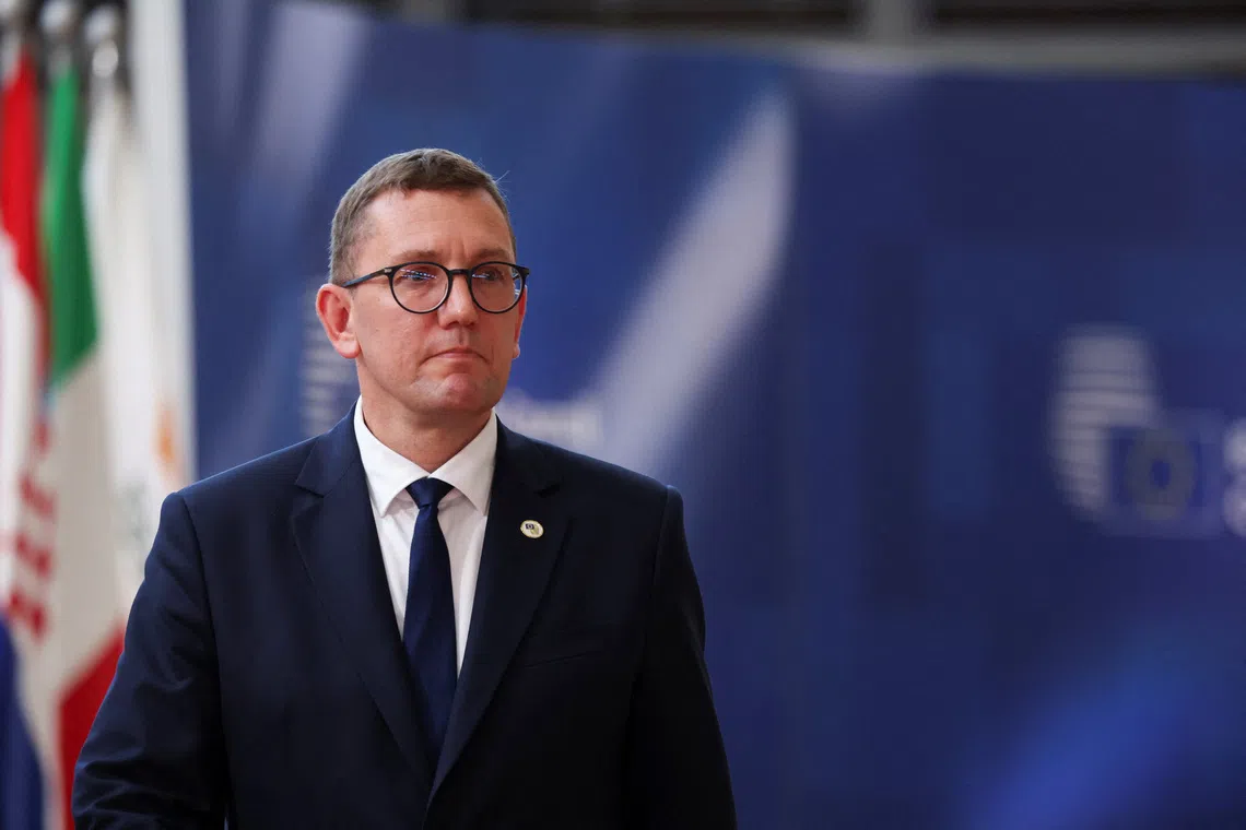 Estonia's Prime Minister Kristen Michal arrives at a European Union leaders summit in Brussels, Belgium, June 18, 2026. REUTERS/Laia Ros