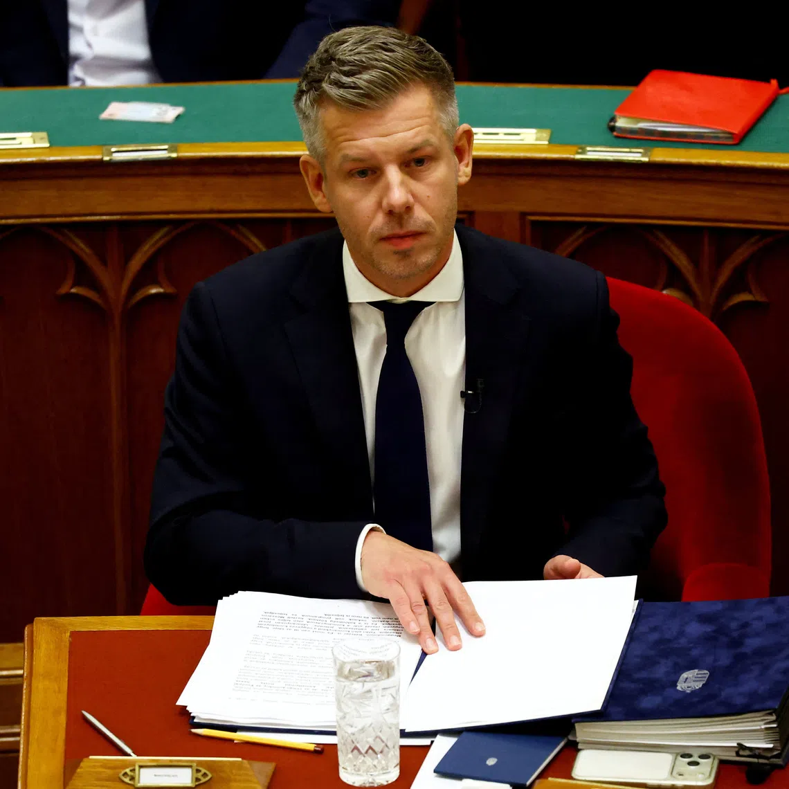 Hungarian Prime Minister Peter Magyar attends a plenary session in the Parliament, in Budapest, Hungary, October 19, 2026. REUTERS/Bernadett Szabo