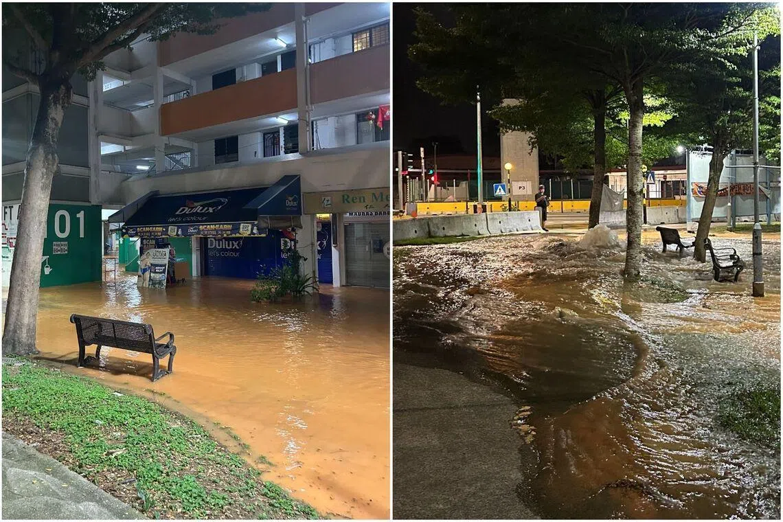 At around 12.50am on May 10, water could be seen gushing from the ground near Block 101 Yishun Avenue 5.