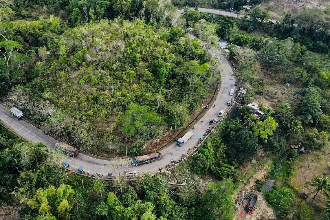A truck careered off the road and plummeted down a ravine in the central Philippines, on the way to a livestock market on Negros island.