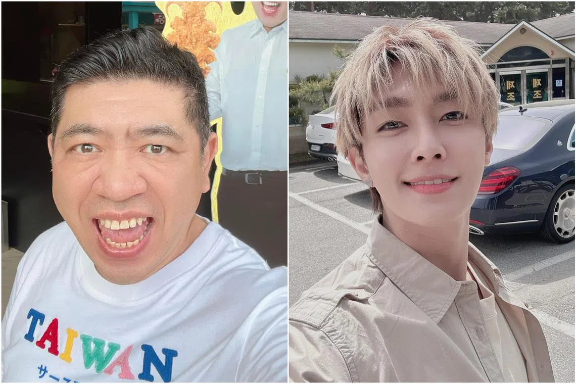 Taiwanese comedian Nono (left) and actor Aaron Yan.