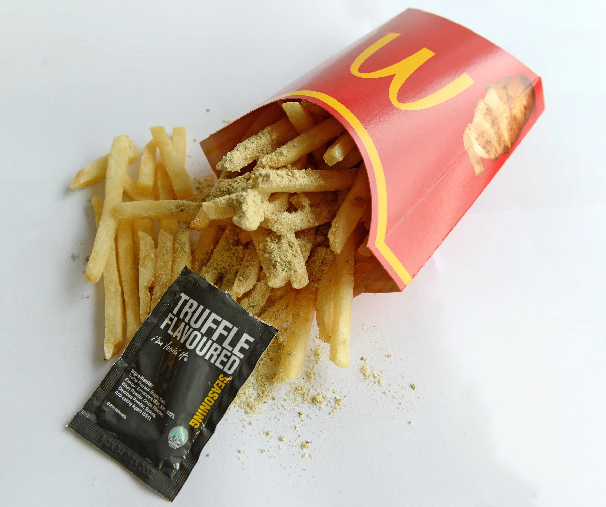 McDonald's truffle flavoured fries which comes with a packet of truffle flavoured seasoning.