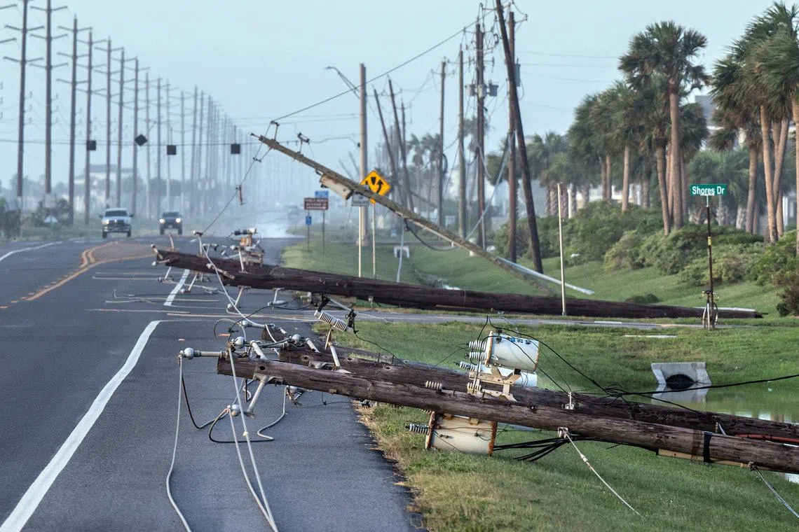 The more powerful of the storms, Hurricane Beryl, devastated the power infrastructure over nearly the entire city. 
