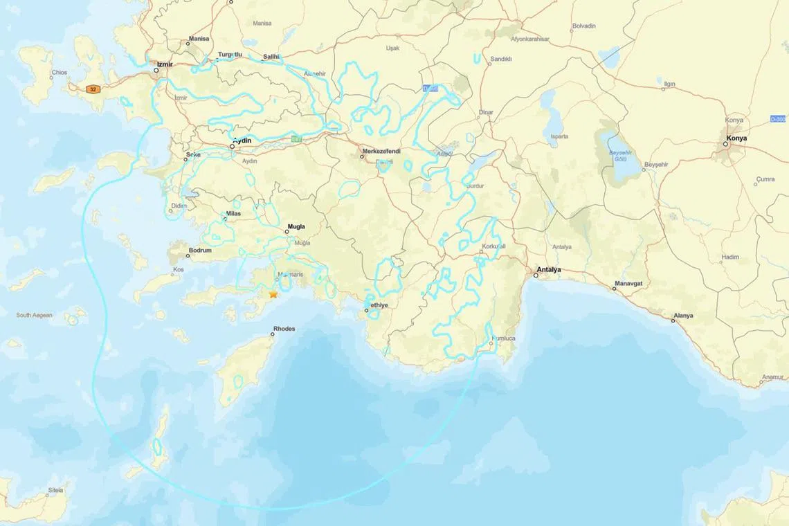 The quake was also felt in Greece and as far away as Egypt.