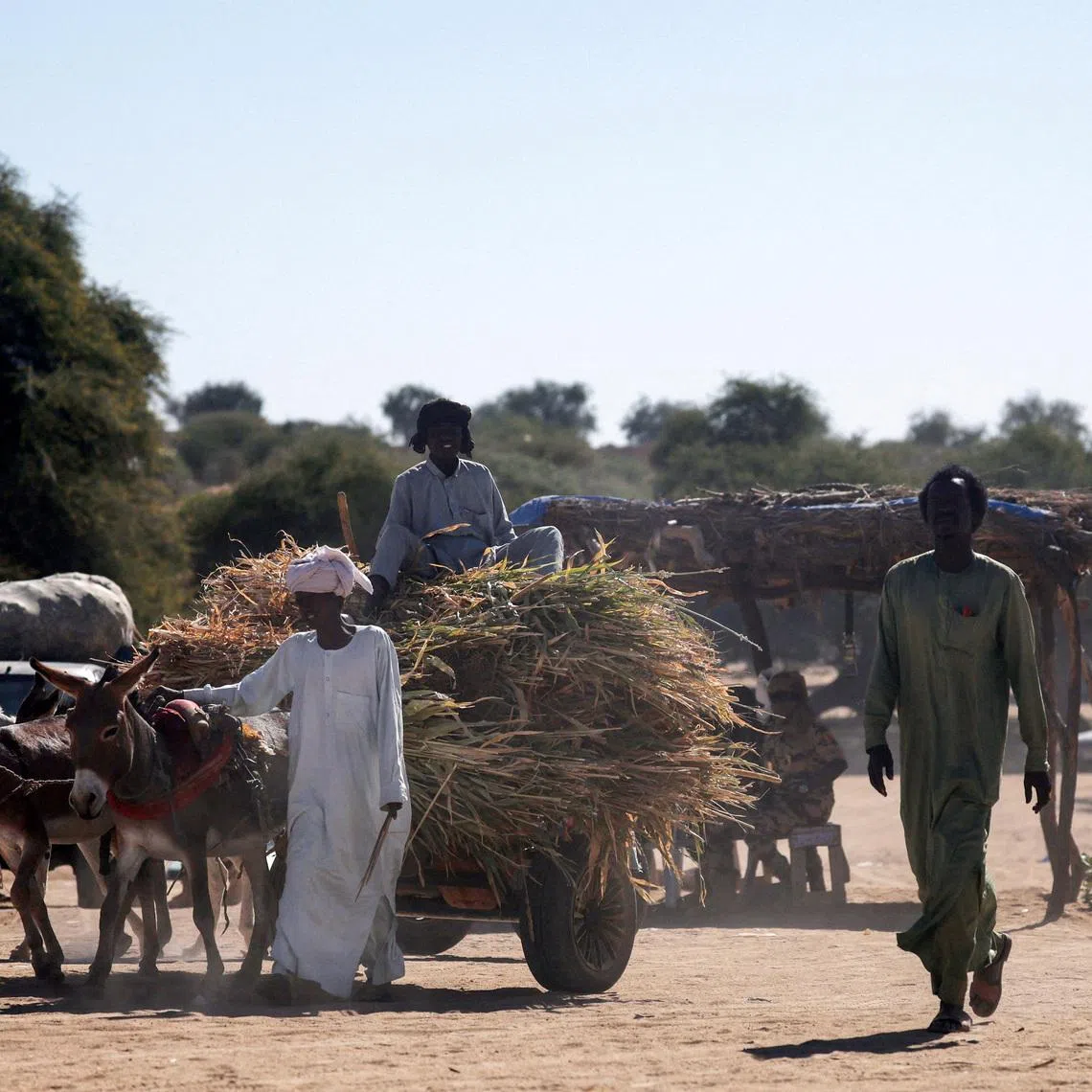FILE PHOTO: People travel between Chad and Sudan, amid the ongoing conflict between the paramilitary Rapid Support Forces (RSF) and the Sudanese Army, at the Tine border post in eastern Chad, November 22, 2025. REUTERS/Amr Abdallah Dalsh/File Photo