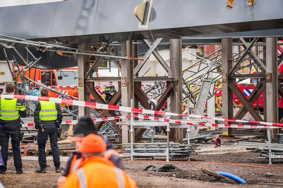 A bridge under construction collapsed, in Lochem, in the Netherlands.
