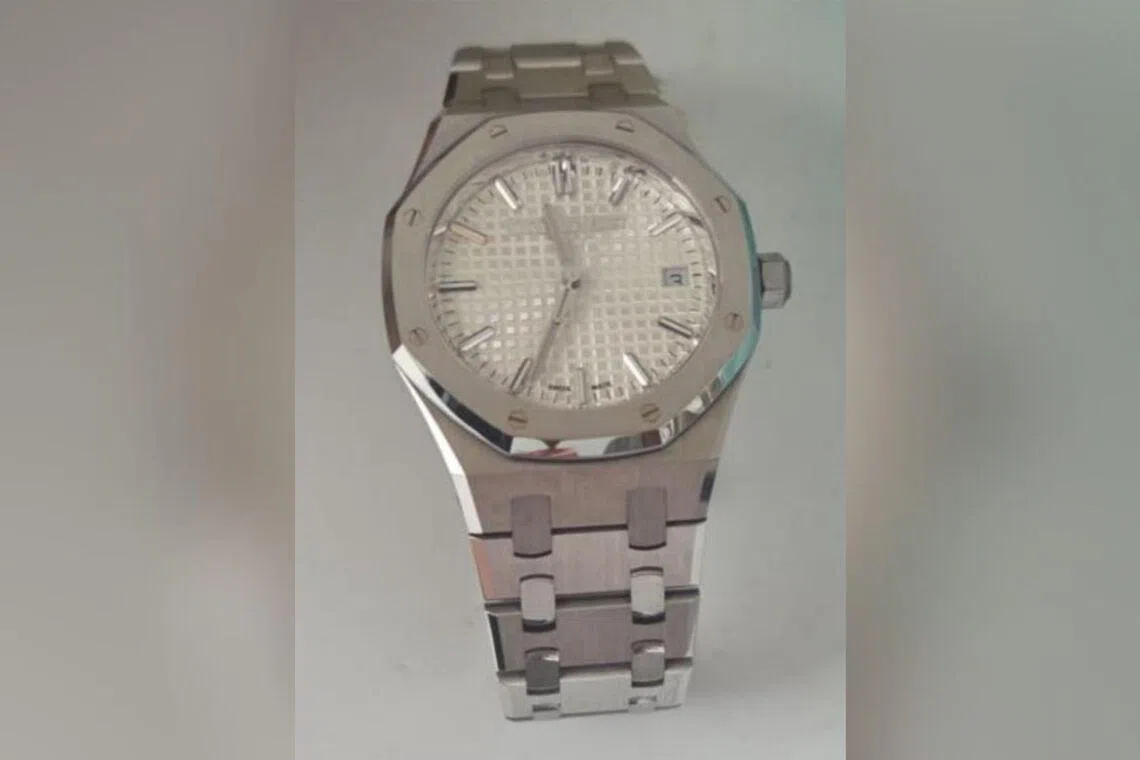 The police seized a watch valued at $38,900 as a case exhibit.
