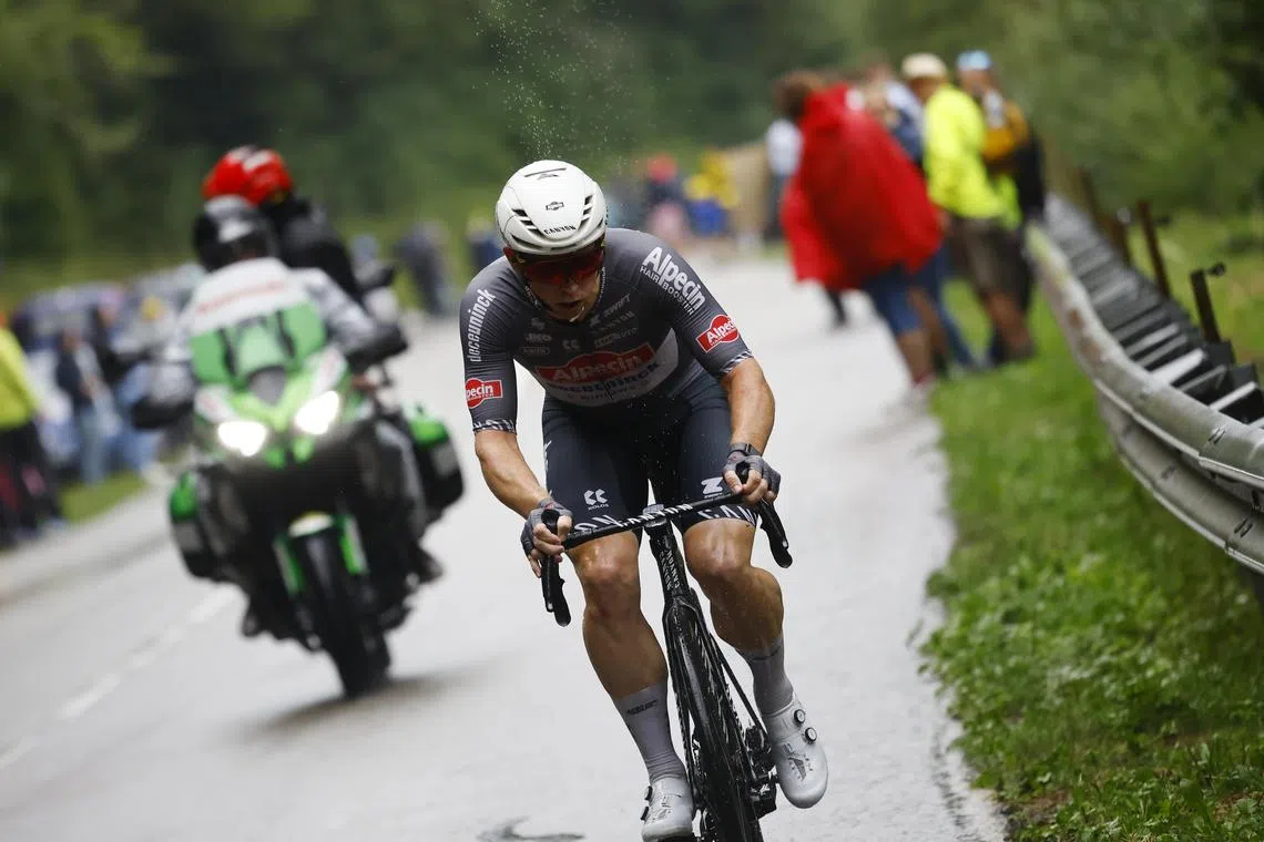Australian rider Kaden Groves of Alpecin - Deceuninck team in action during the 20th stage of the Tour de France.