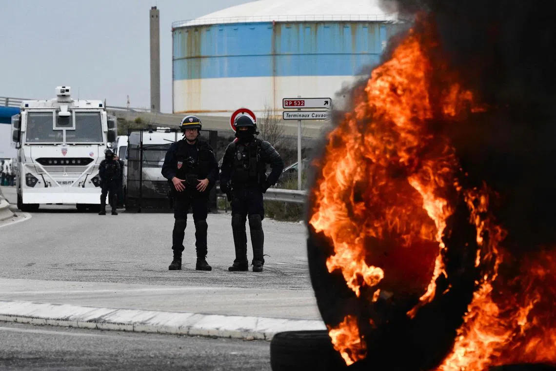 With fresh strikes expected next Tuesday on what would have been the second day of King Charles' tour, Mr Emmanuel Macron asked for the postponement of the royal visit.  