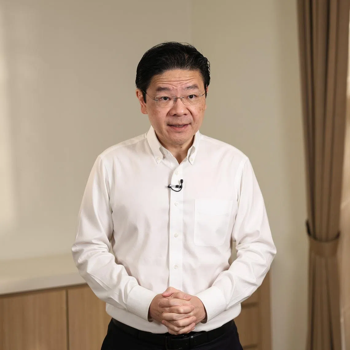 Prime Minister Lawrence Wong speaking in a video message released on April 2.
