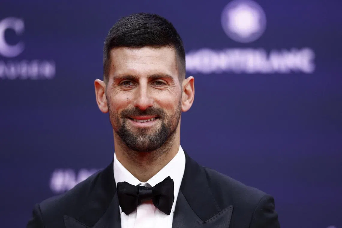 FILE PHOTO: Laureus World Sports Awards - Palacio de Cibeles, Madrid, Spain  - April 21, 2025 Serbia tennis player Novak Djokovic arrives ahead of the awards ceremony REUTERS/Juan Medina/File Photo