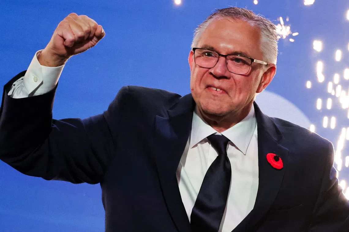 Image 5: BC Conservative Party interim leader Lorne Doerkson reacts, following local media projections of a Conservative majority government, at his provincial election night party in Vancouver, British Columbia, Canada, October 24, 2026. REUTERS/Chris Helgren