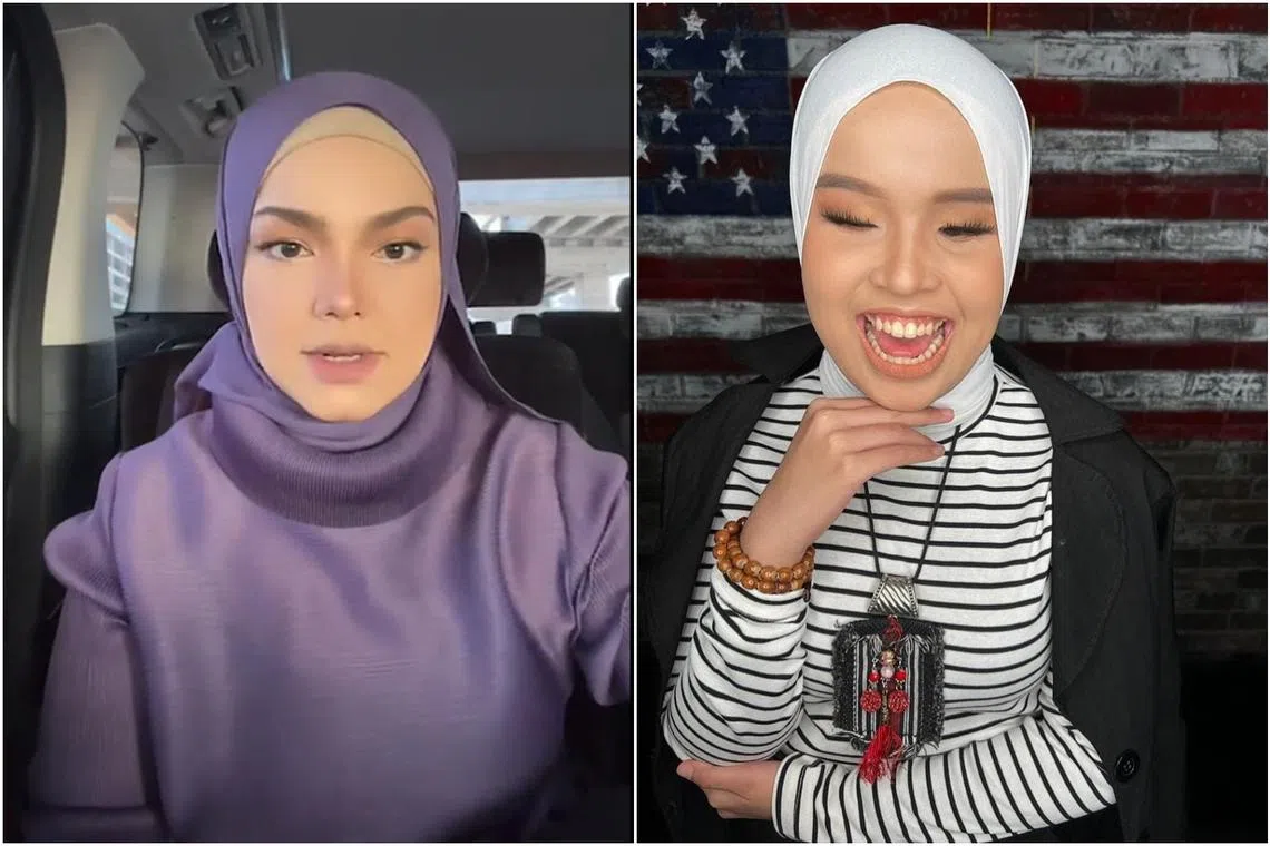 Malaysian singer-songwriter Siti Nurhaliza (left) responded to Indonesian singer Putri Ariani on social media.