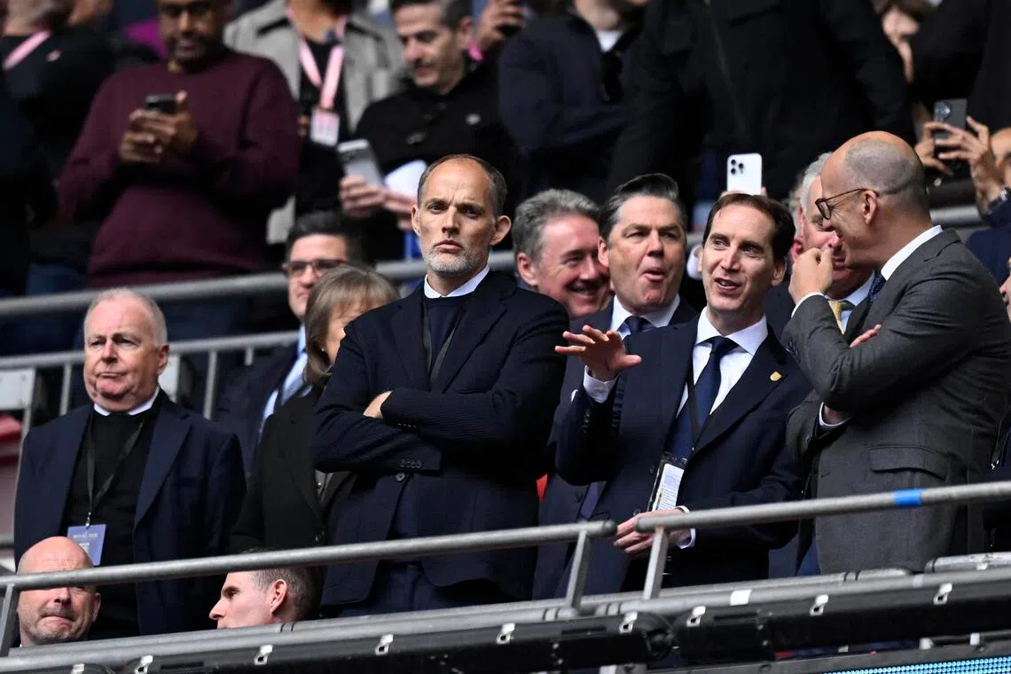 England manager Thomas Tuchel in the stands during the FA Cup final between Chelsea and Manchester City.